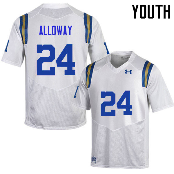 Youth #24 Damian Alloway UCLA Bruins Under Armour College Football Jerseys Sale-White